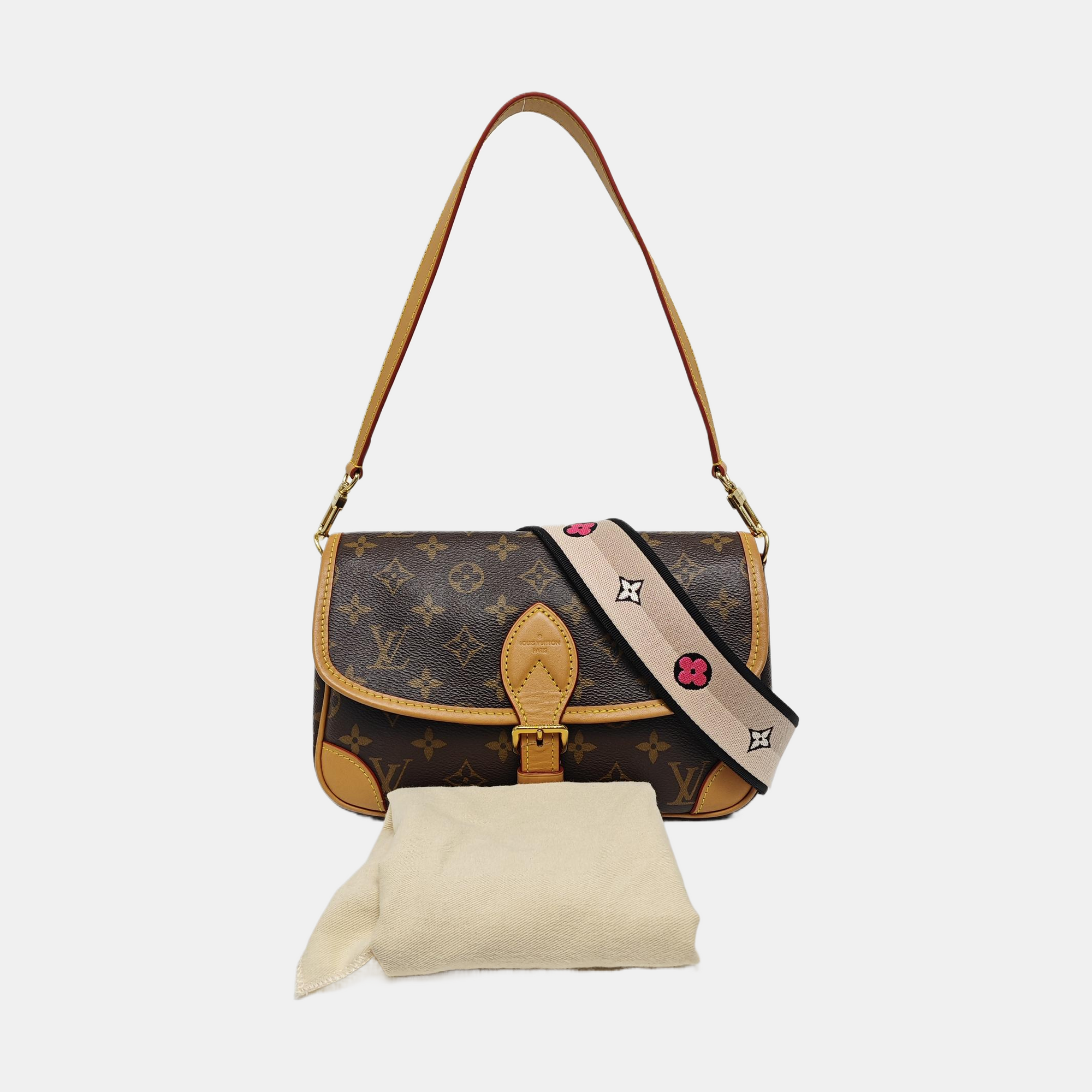 DIANE Monogram Coated Canvas Brown