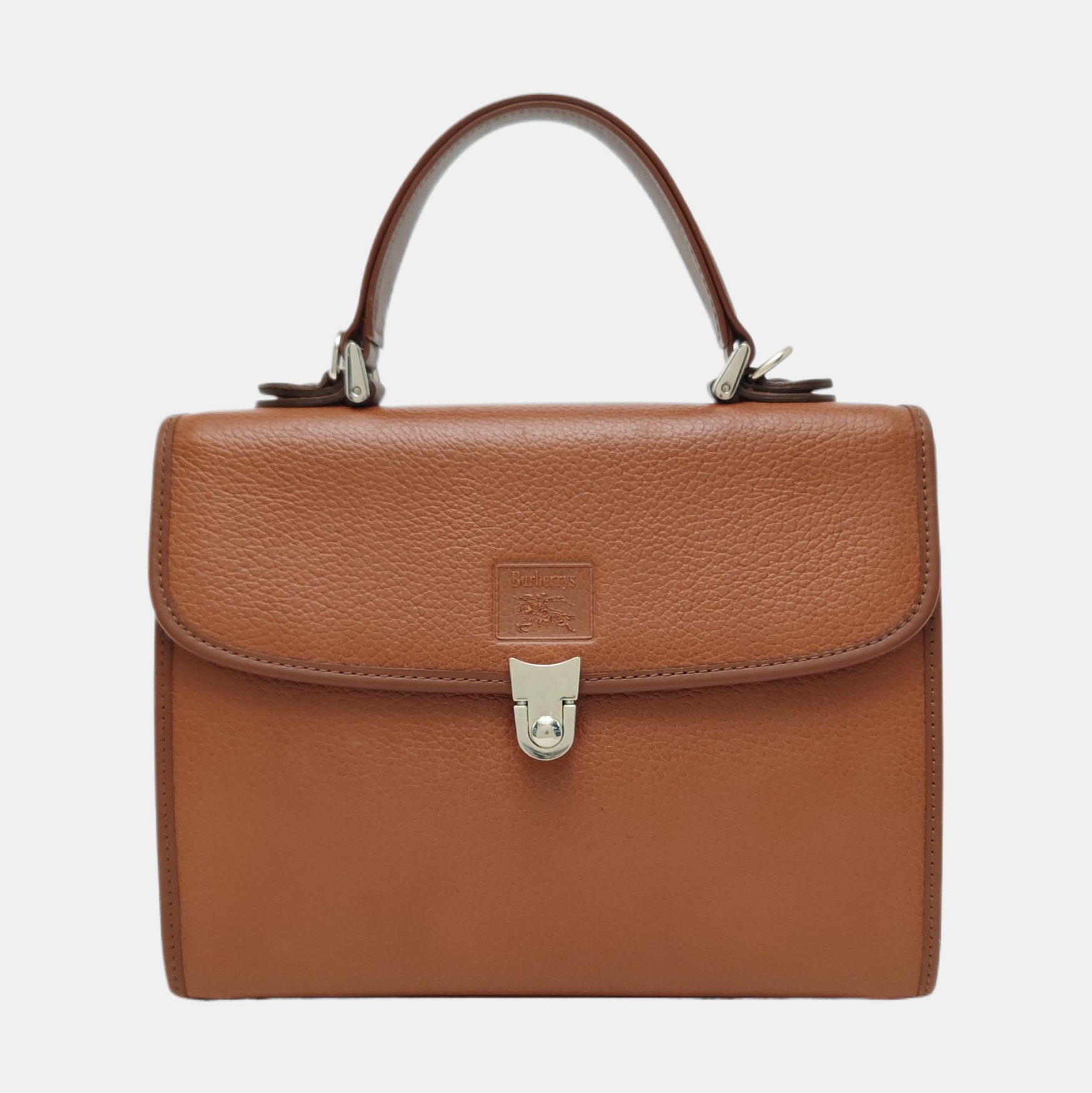Calfskin Top Handle Bag Brown