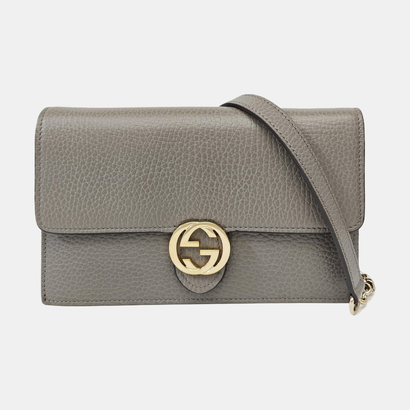 Interlocking G Small Calfskin Gray
