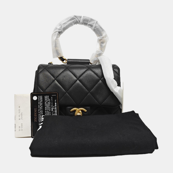 IN THE LOOP Small Quilted Lambskin Black
