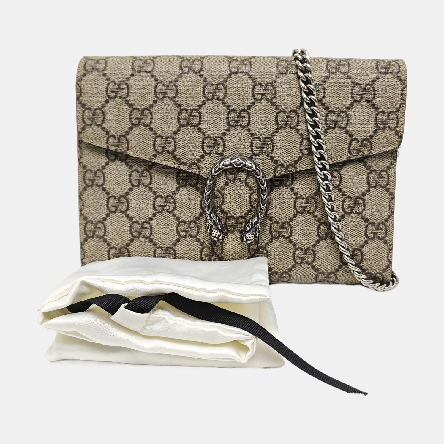Dionysus Mini Monogram Coated Canvas Beige