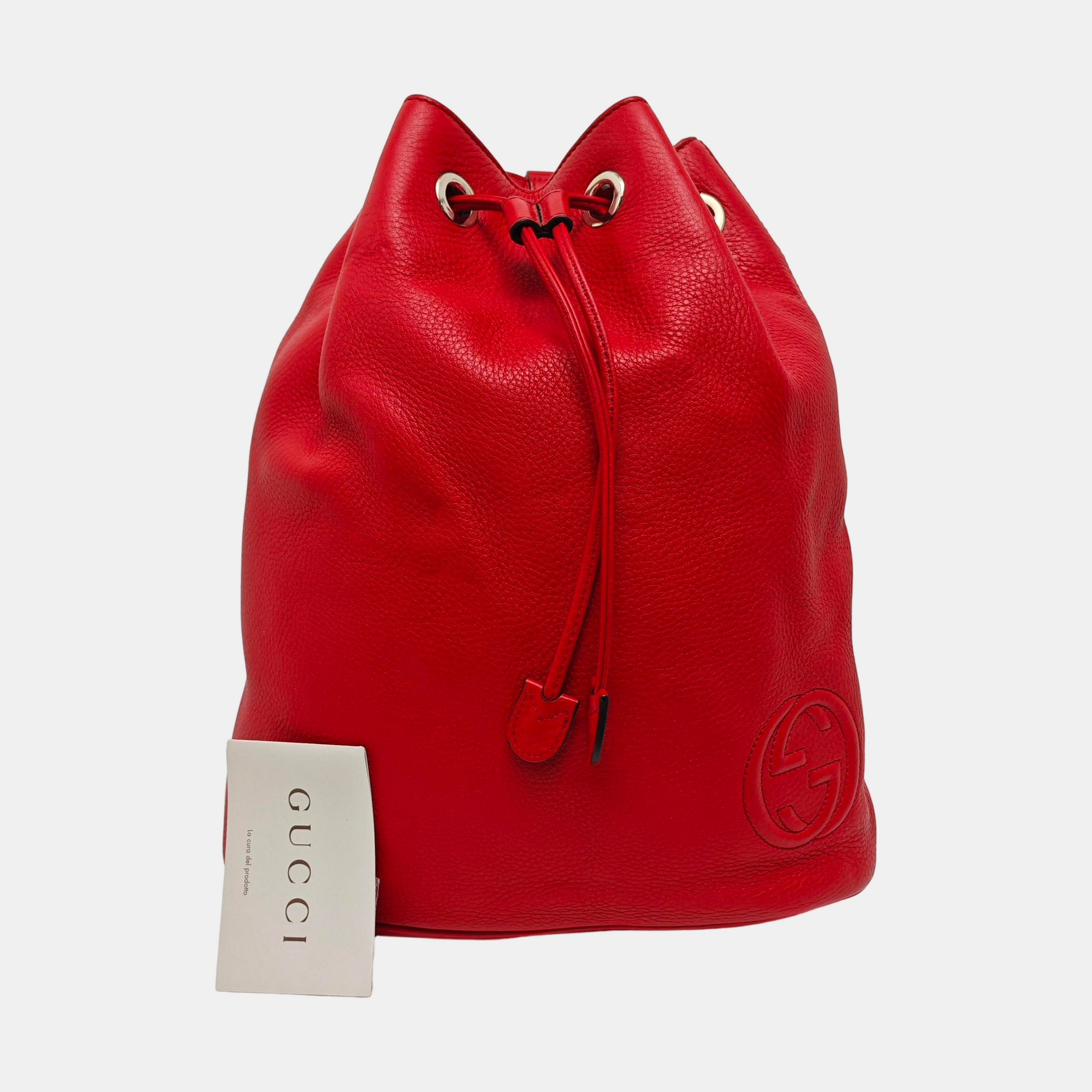 Authenticated pre-owned  Soho Calfskin Red - Bucket Bag at Looply