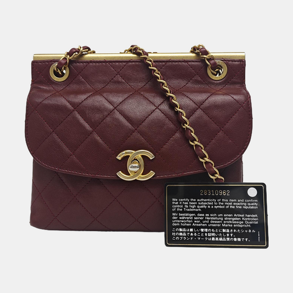 Quilted Lambskin Shoulder Bag Red