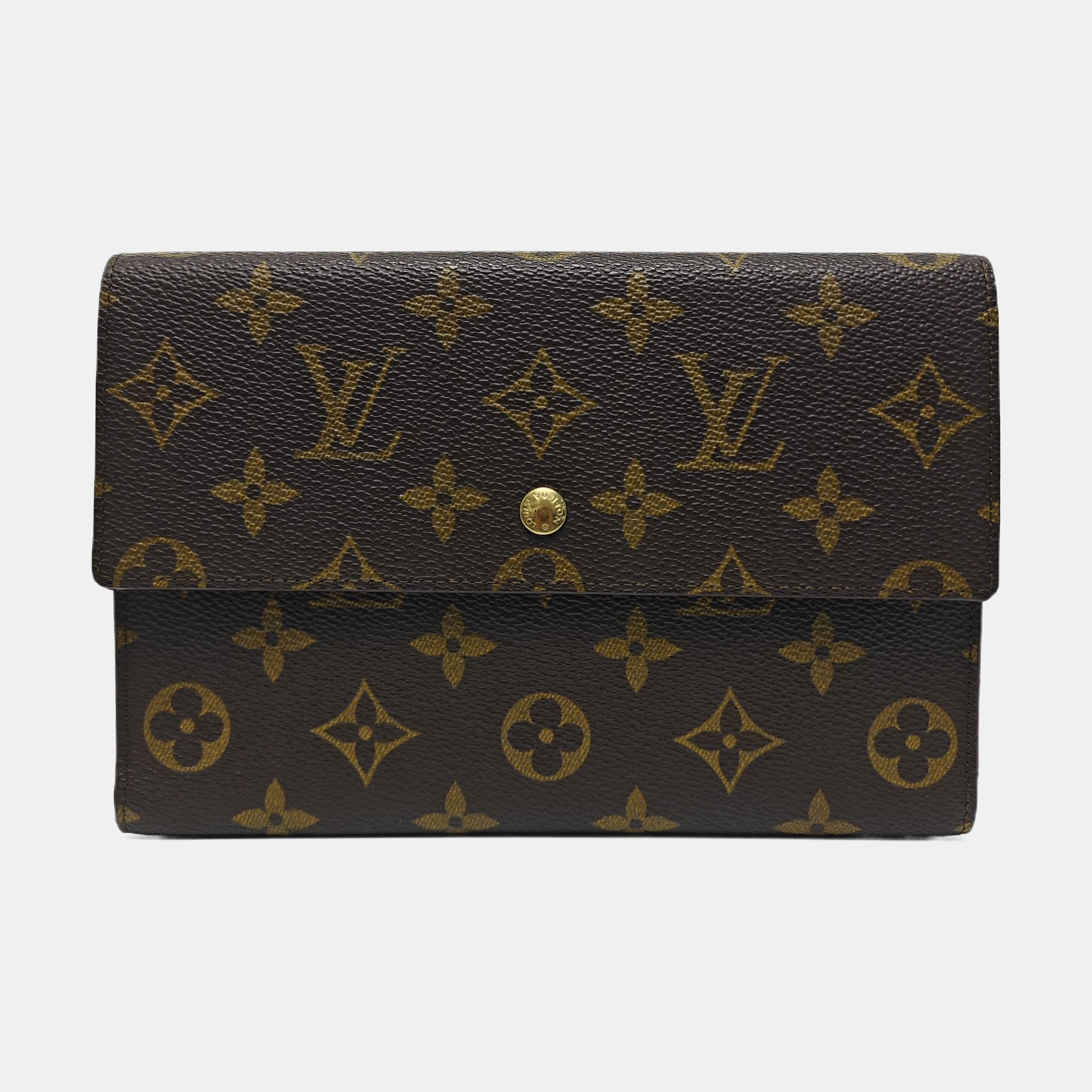 Monogram Coated Canvas Wallet Brown
