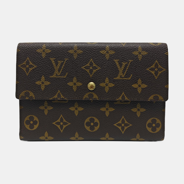 Monogram Coated Canvas Wallet Brown