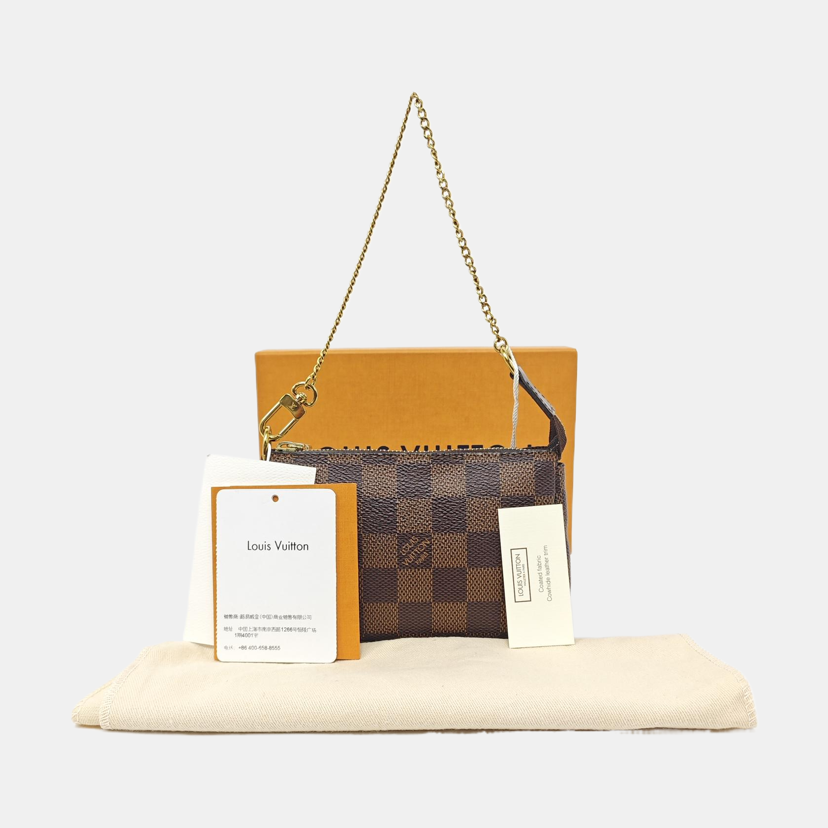 ACCESSOIRES Mini Damier Ebene Coated Canvas Brown