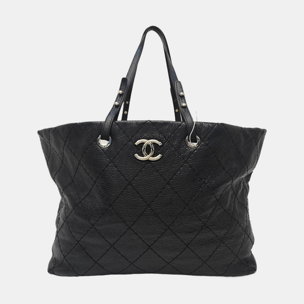 ON THE ROAD Small Quilted Grained Calfskin Black