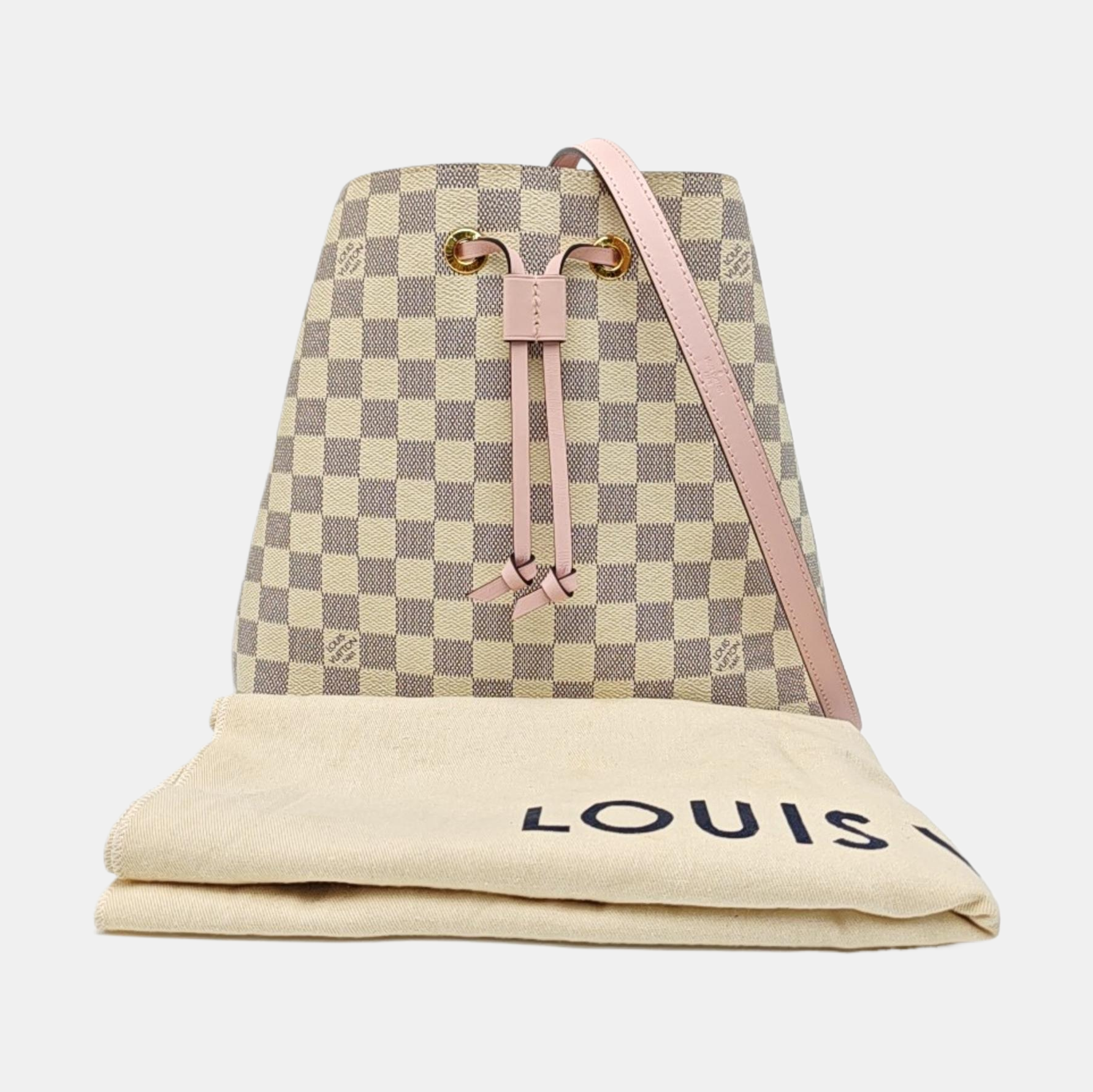 NÉONOÉ MM Damier Azur Coated Canvas White