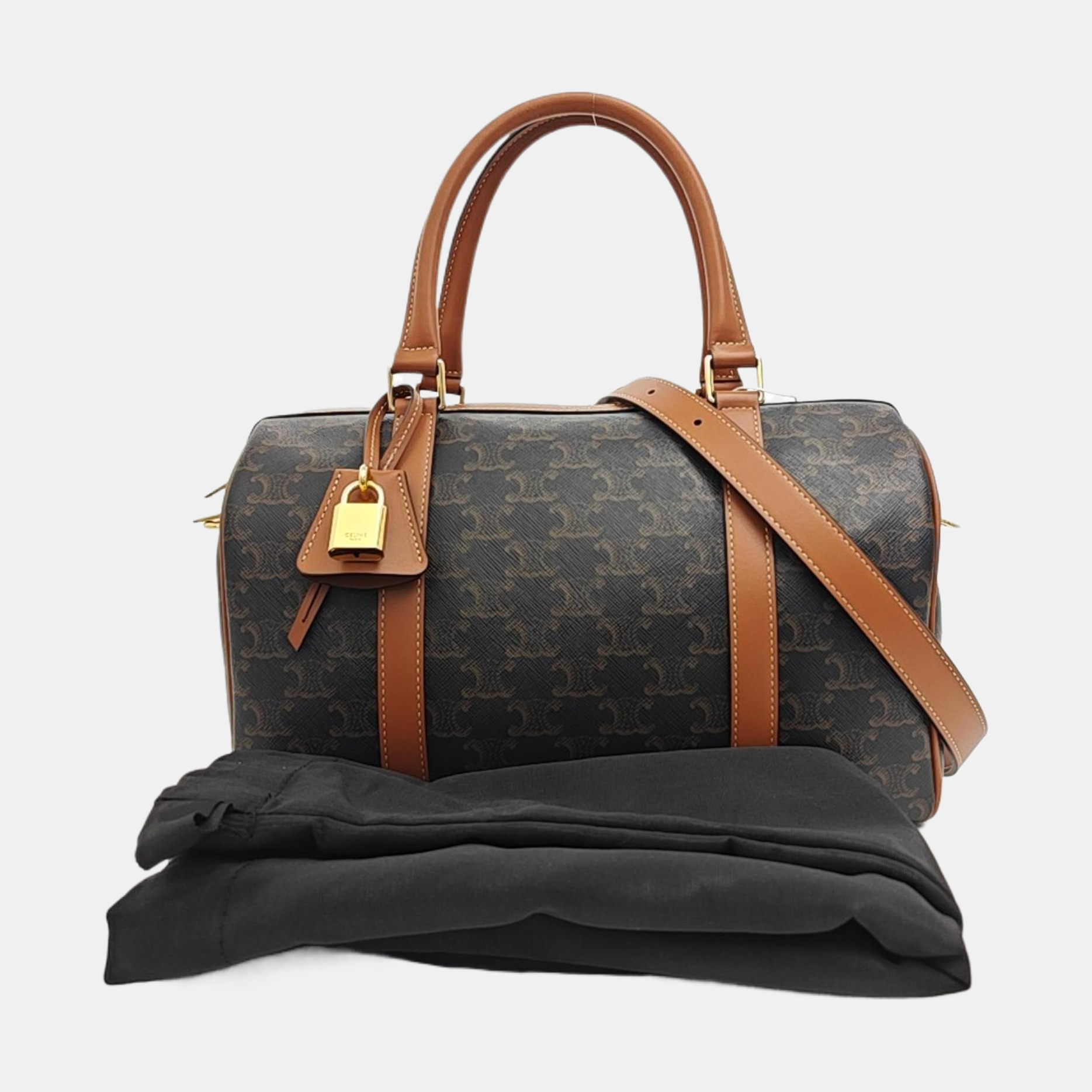 Coated Canvas Shoulder Bag Black