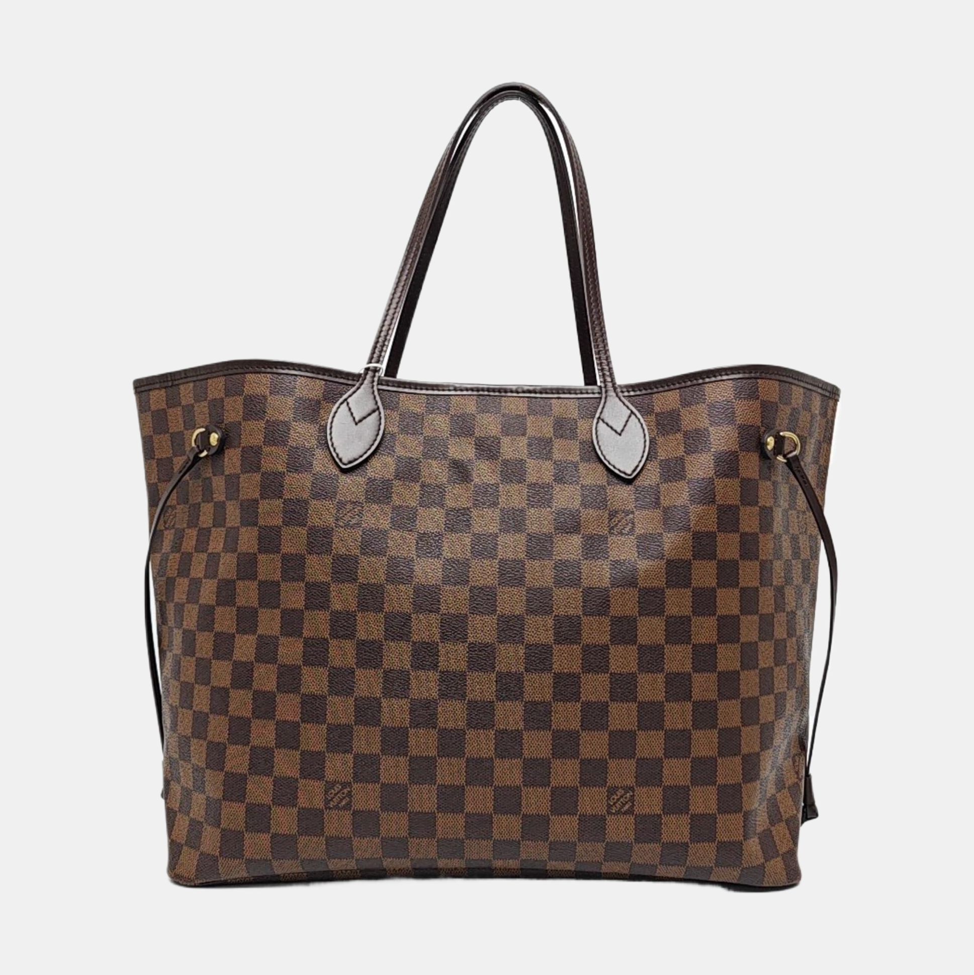 NEVERFULL GM Damier Ebene Coated Canvas Brown