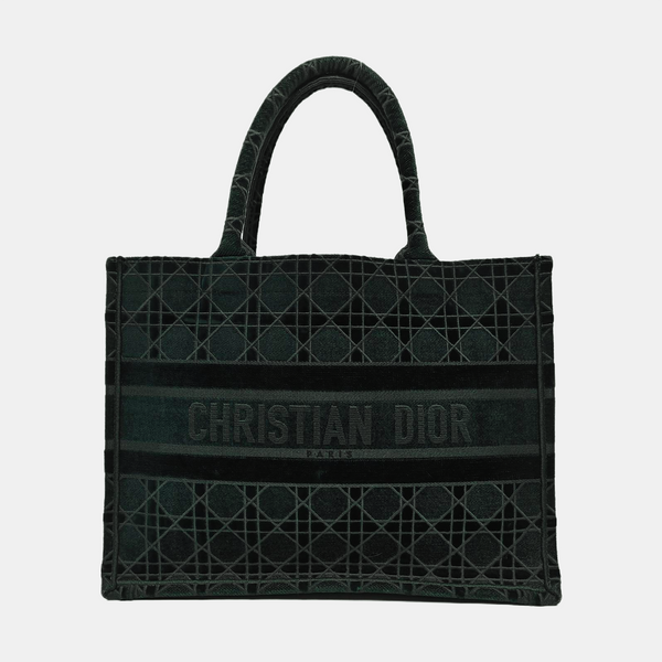 Book Tote Medium Velvet Green