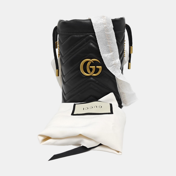 GG Marmont Mini Quilted Calfskin Black