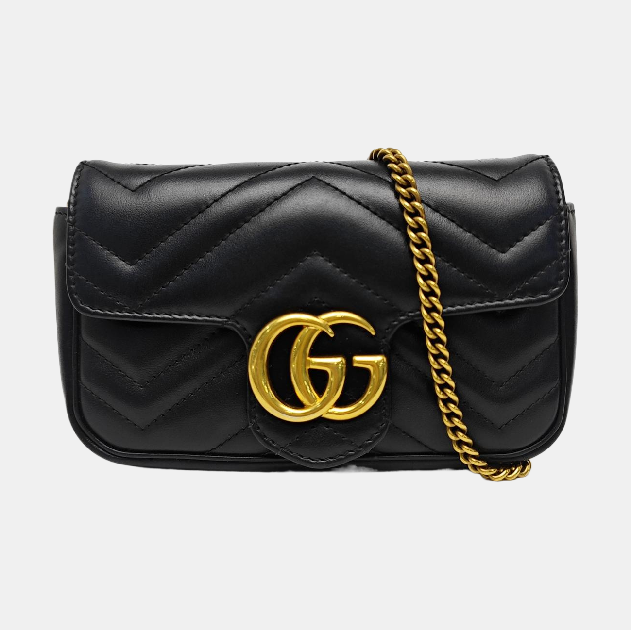 GG Marmont Mini Quilted Calfskin Black