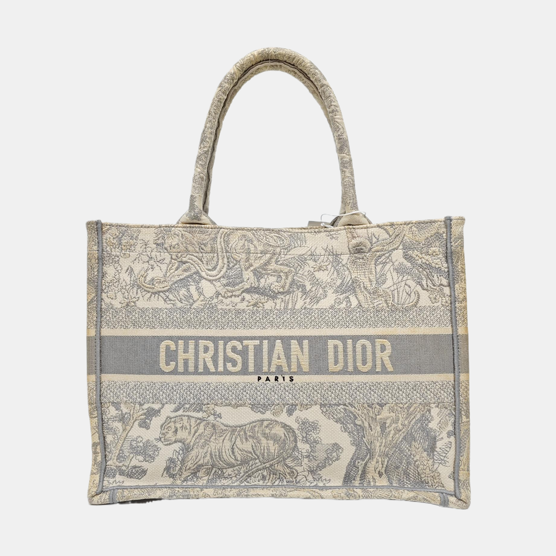 Authenticated pre-owned  Book Tote Medium Canvas Grey - Tote Bag at Looply