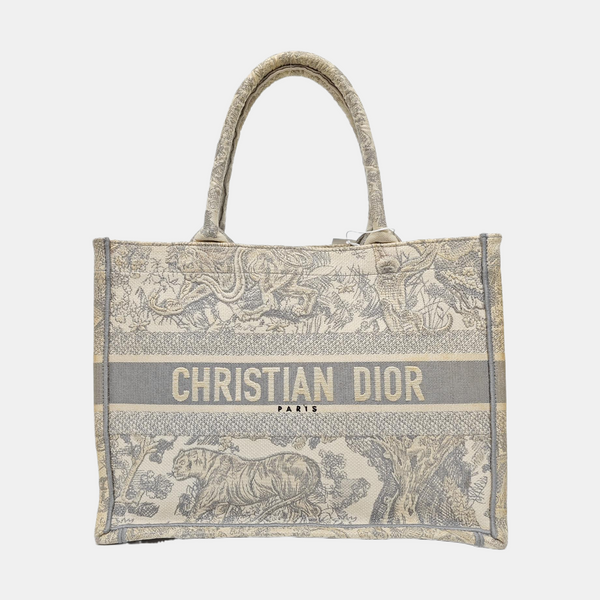 Authenticated pre-owned  Book Tote Medium Canvas Grey - Tote Bag at Looply
