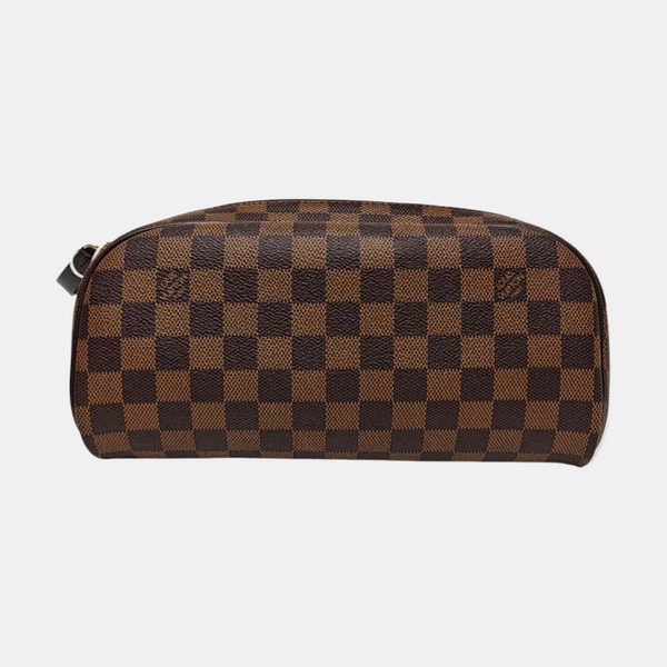 Damier Ebene Coated Canvas Clutch Extra Large Brown
