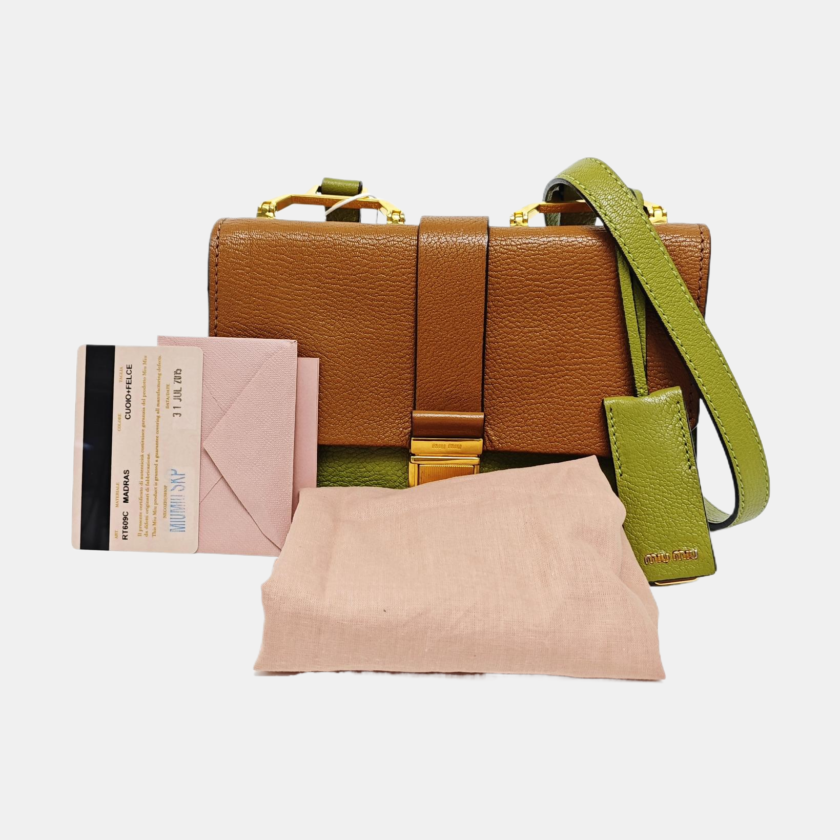 Miu Lady Calfskin Green