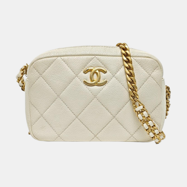 Quilted Grained Calfskin White