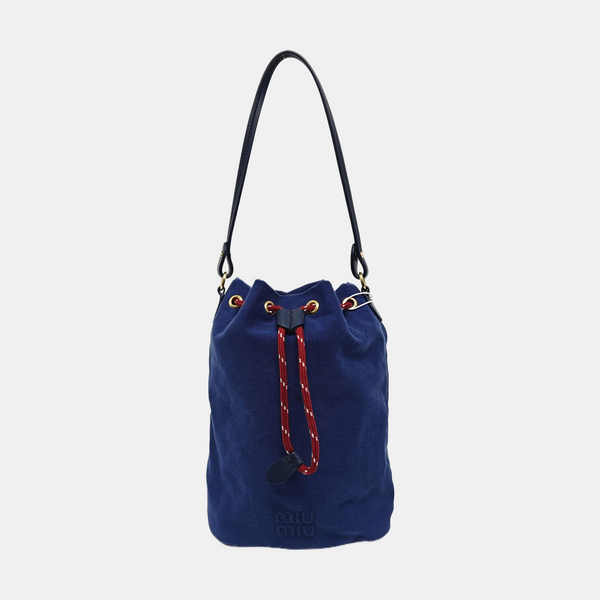 Fabric Bucket Bag Blue