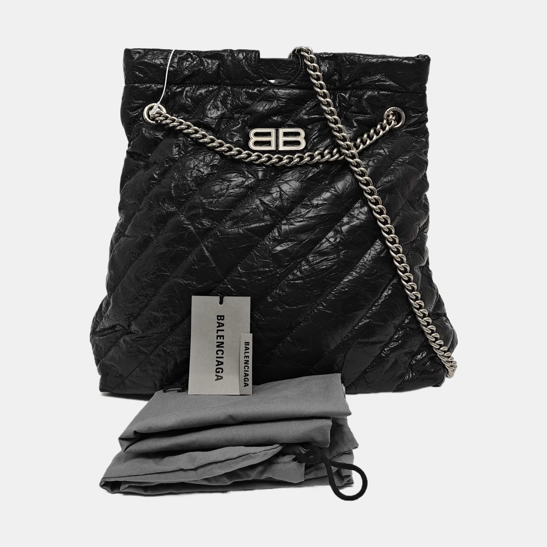 Crush Medium Quilted Calfskin Black