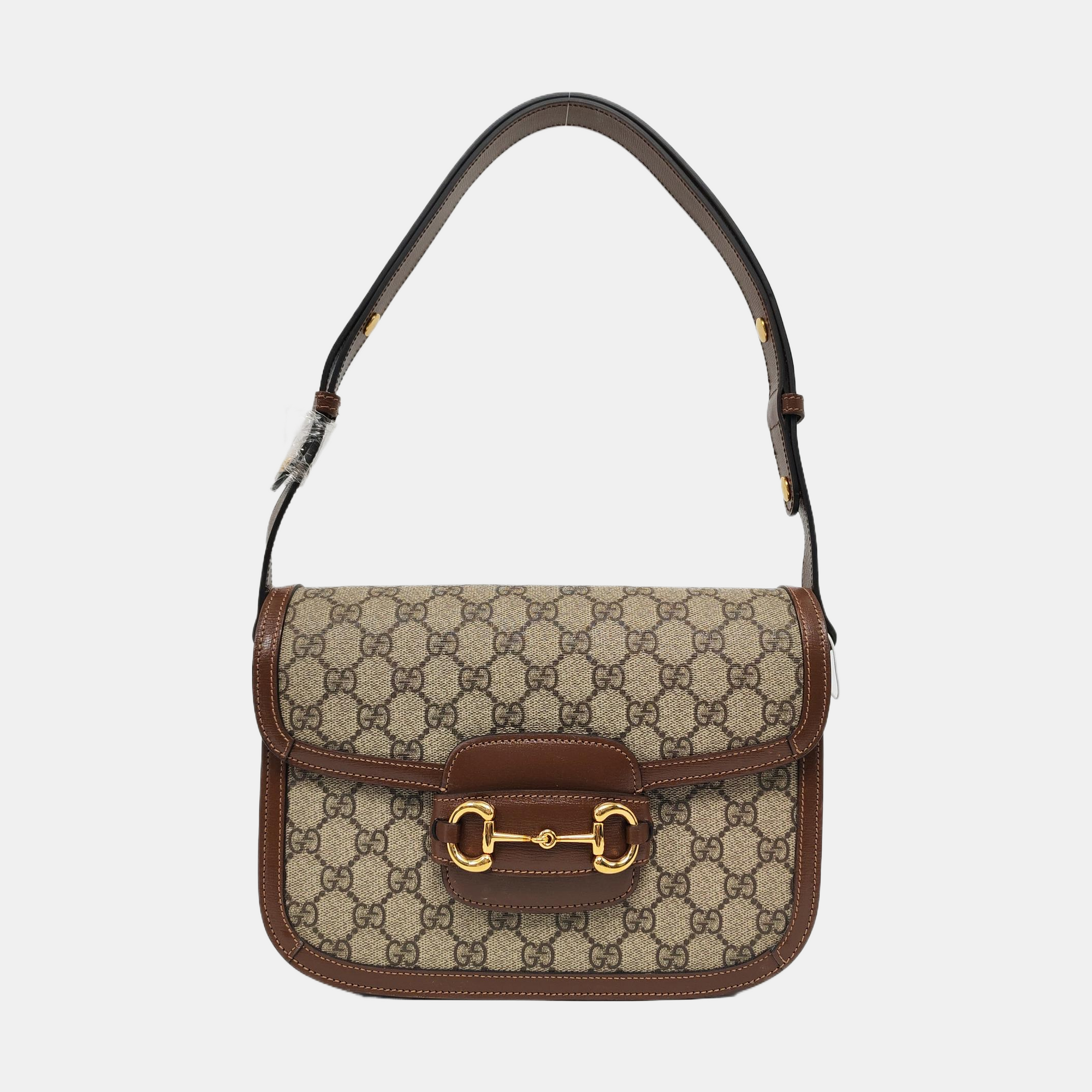 Horsebit 1955 Medium Monogram Coated Canvas Beige