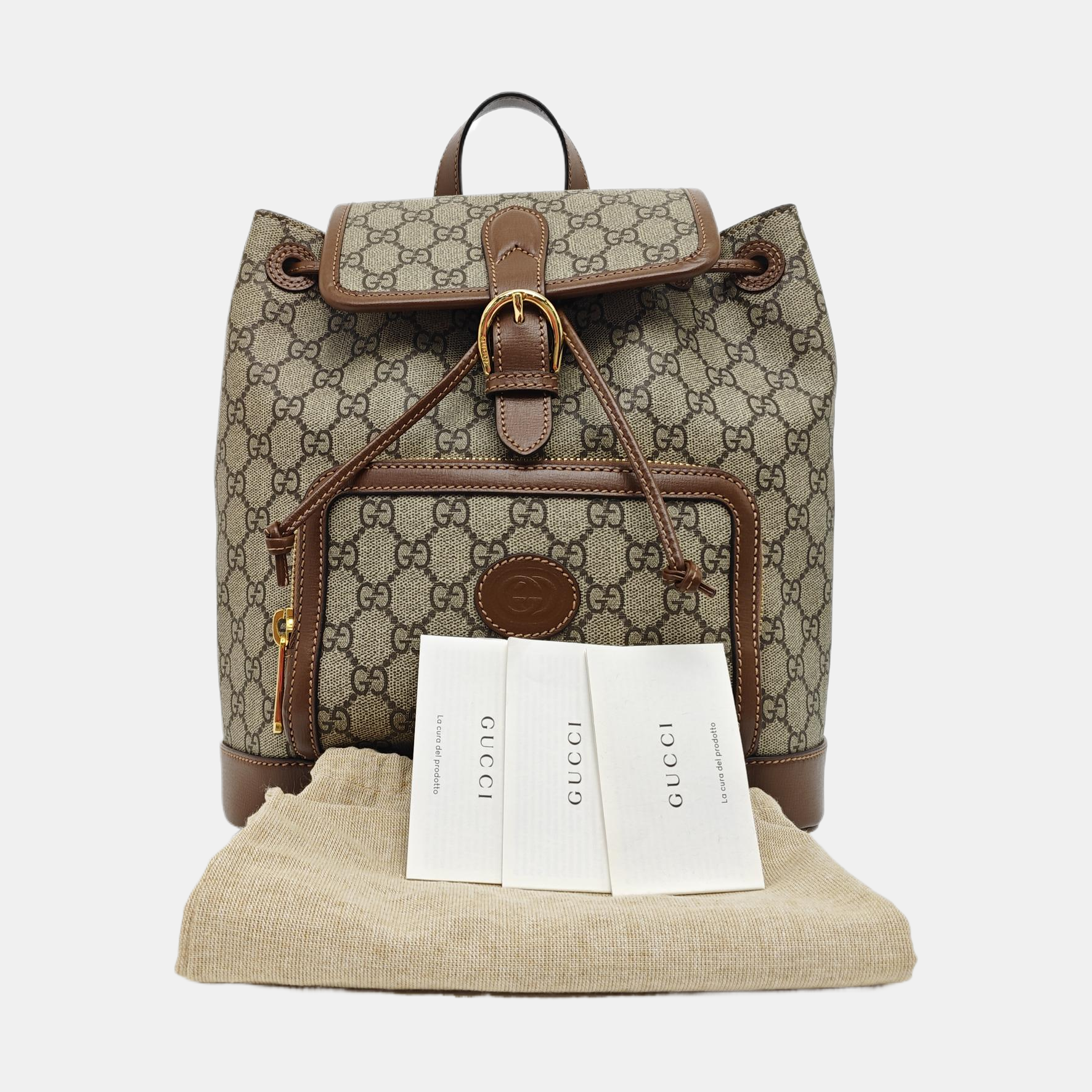 Monogram Coated Canvas Backpack Black