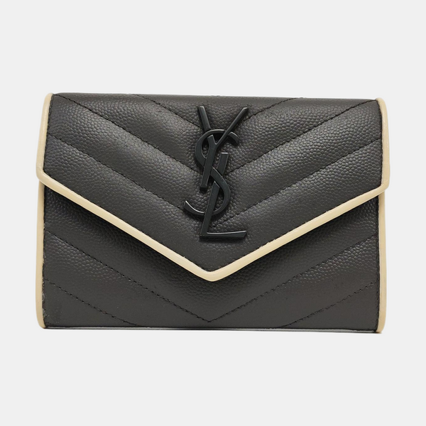 Calfskin Card Holder Gray