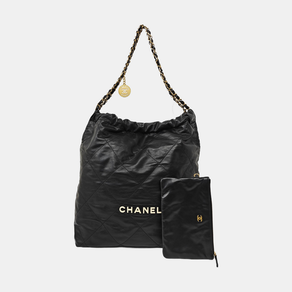 CHANEL 22 Medium Quilted Calfskin Black