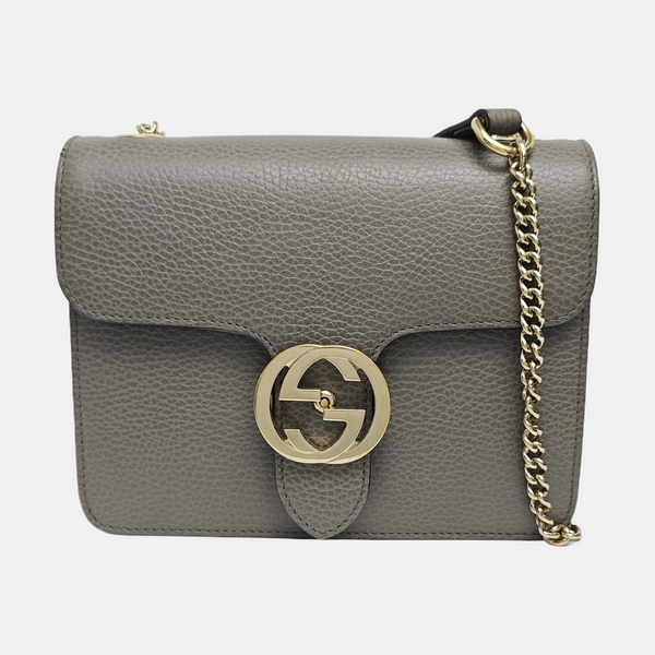Interlocking G Small Calfskin Gray
