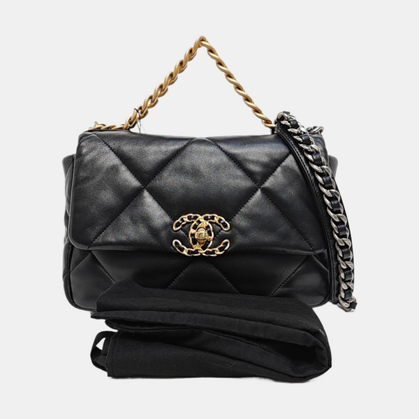 CHANEL 19 Small Quilted Lambskin Black