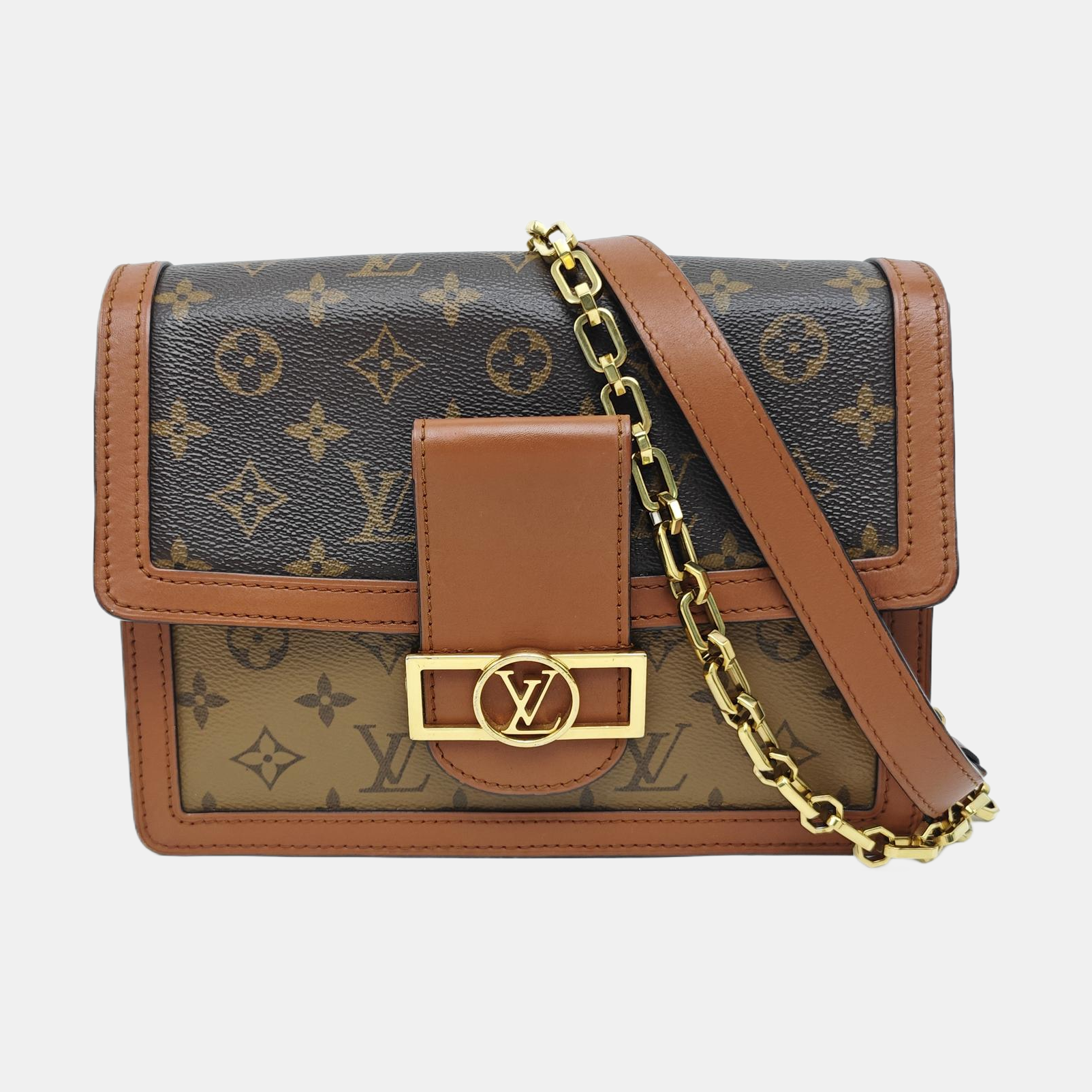 DAUPHINE MM Monogram Coated Canvas Brown
