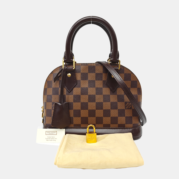 ALMA BB Damier Ebene Coated Canvas Brown