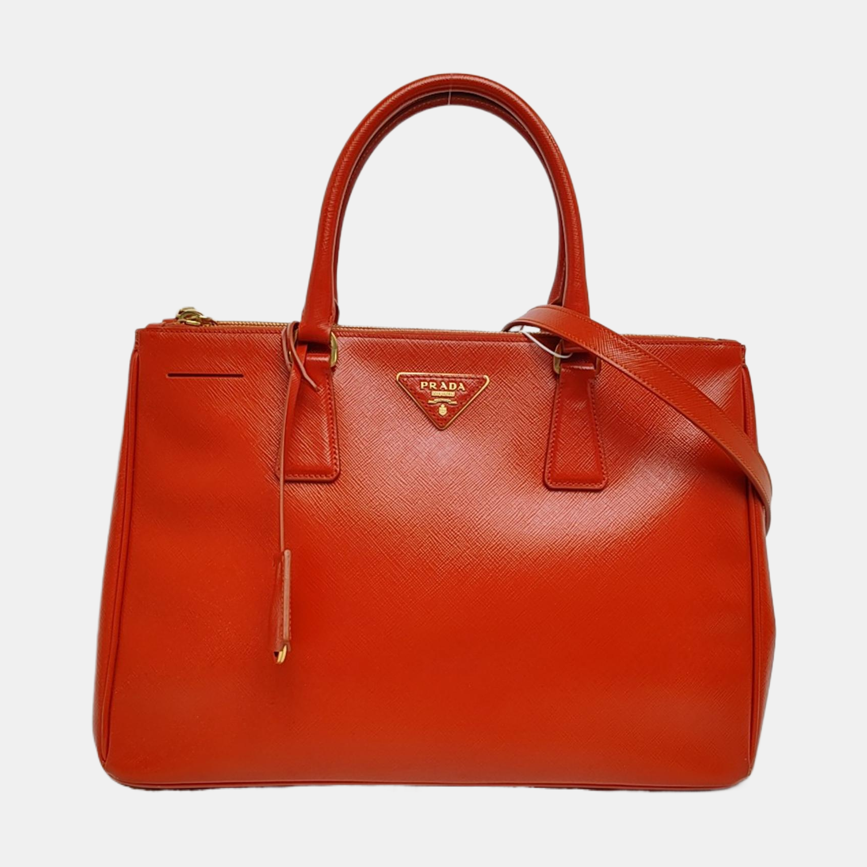 Authenticated pre-owned  Galleria Extra Large Saffiano Calfskin Orange - Tote Bag at Looply