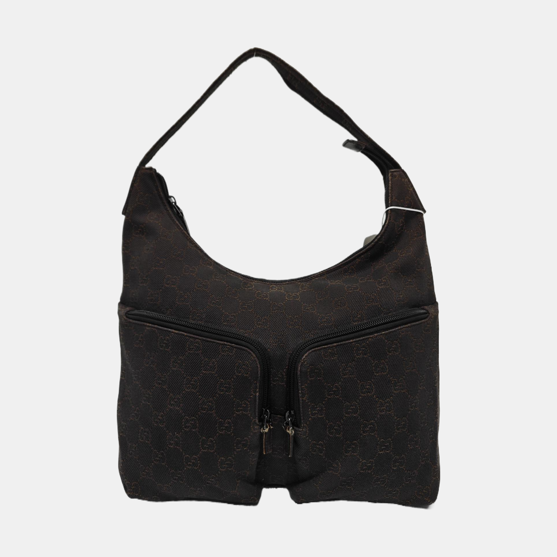 Monogram Canvas Top Handle Bag Brown