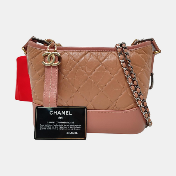 Authenticated pre-owned  GABRIELLE Small Quilted Calfskin Beige - Crossbody Bag at Looply
