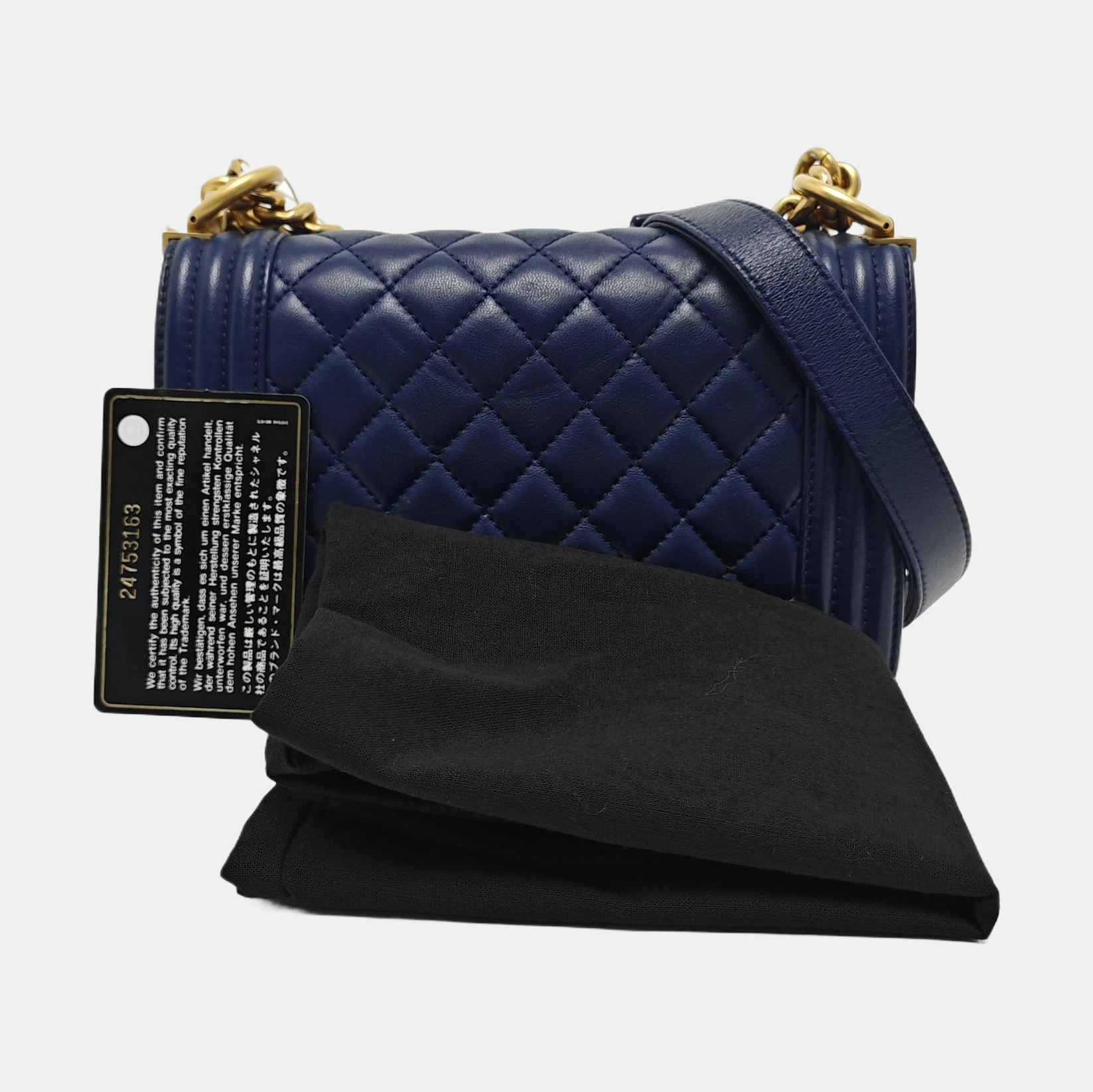BOY CHANEL Small Quilted Lambskin Blue