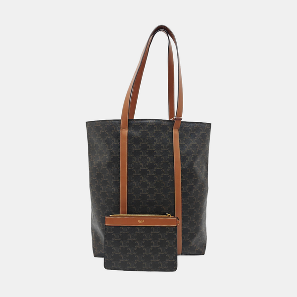 Coated Canvas Tote Bag Brown