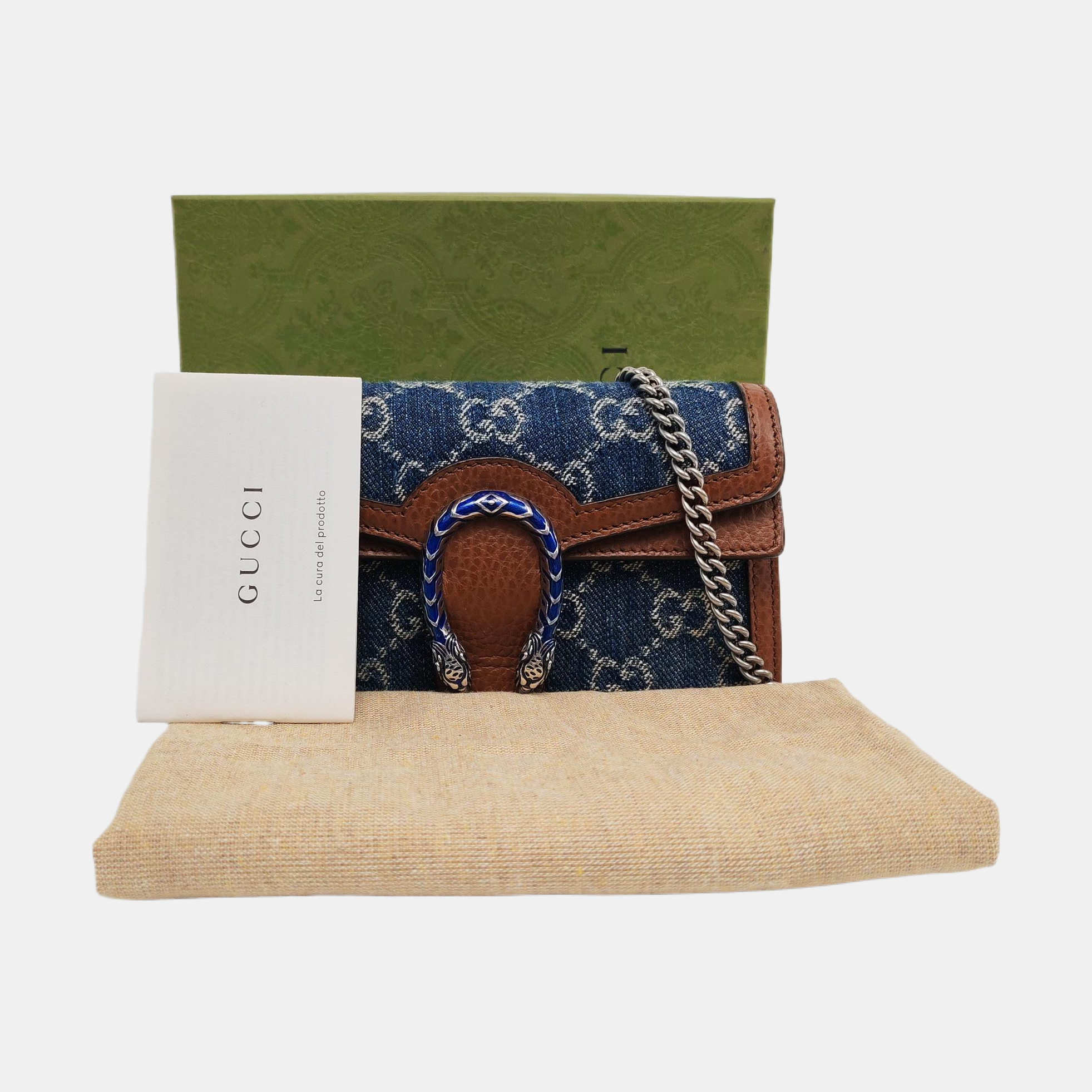 Authenticated pre-owned  Dionysus Super Mini Monogram Denim Blue - Crossbody Bag at Looply