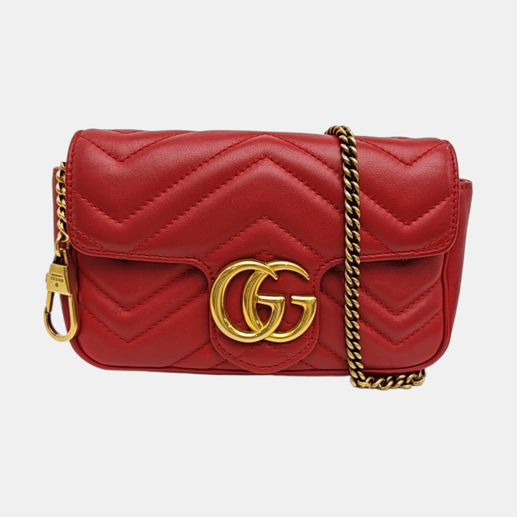 GG Marmont Mini Quilted Calfskin Red