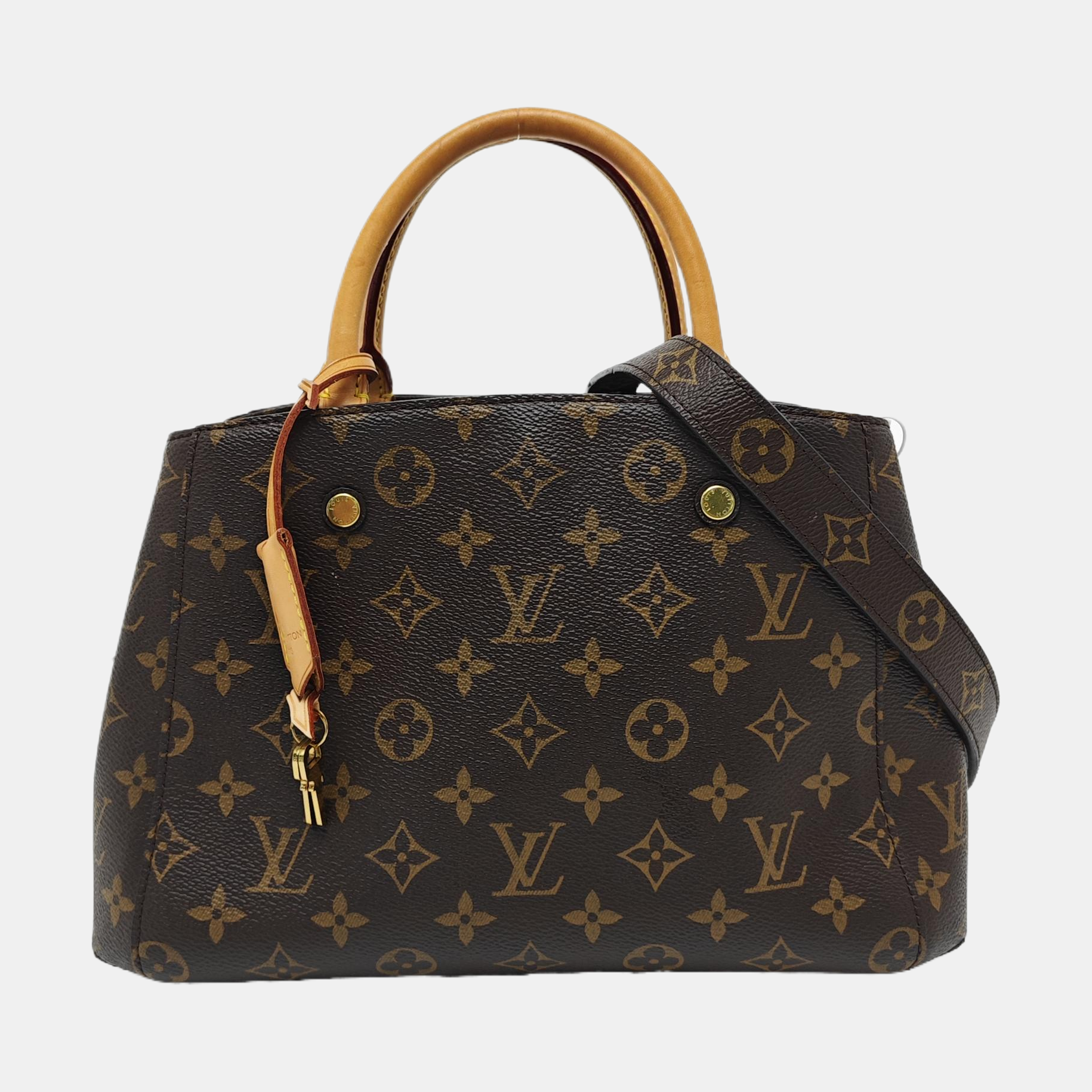 MONTAIGNE BB Monogram Coated Canvas Brown