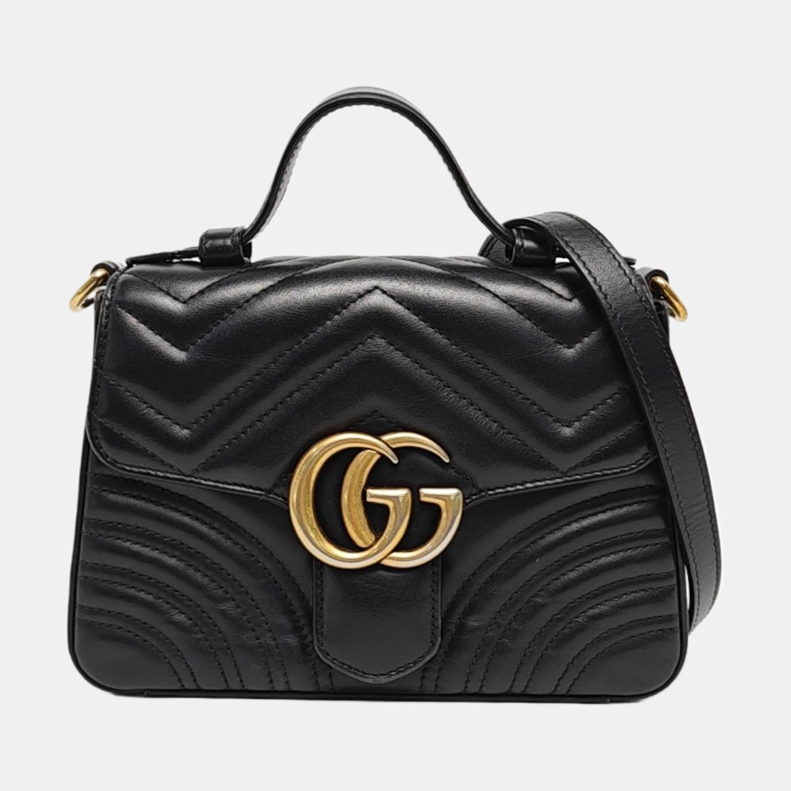 GG Marmont Mini Quilted Calfskin Black