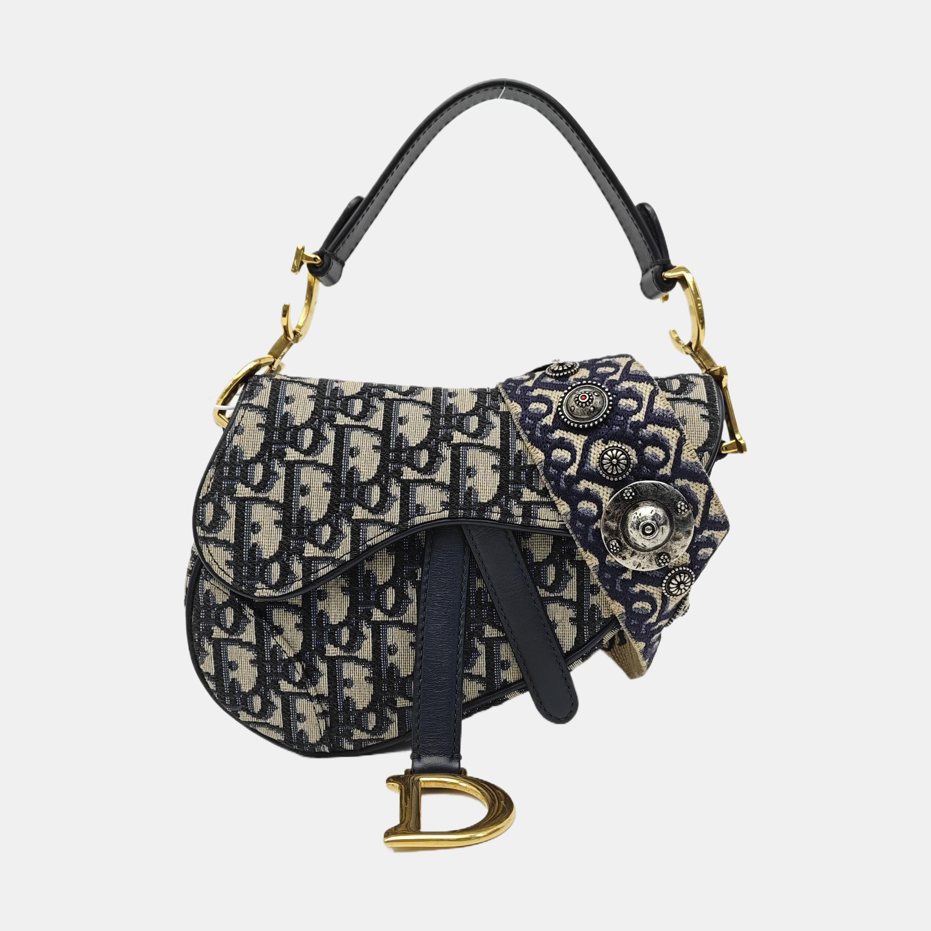 Saddle Mini Oblique Canvas Blue