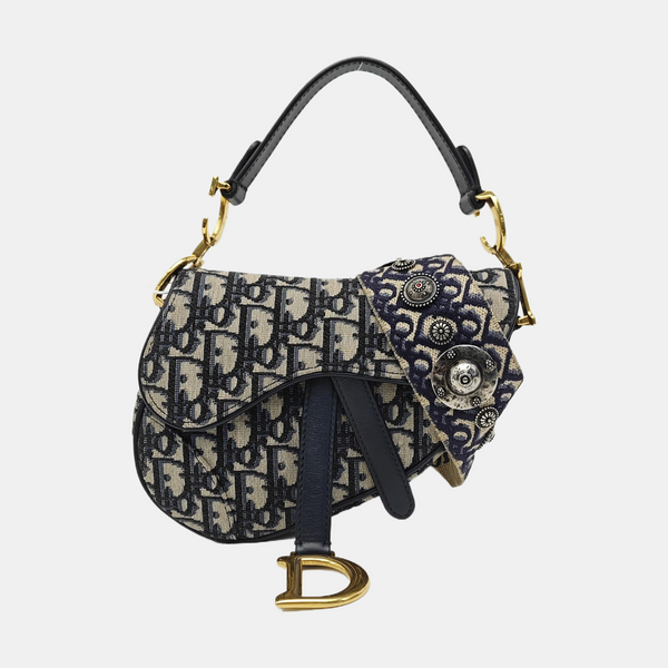 Saddle Mini Oblique Canvas Blue