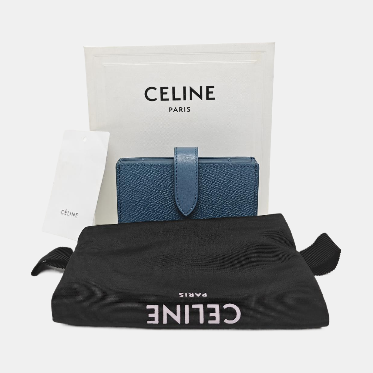 STRAP Calfskin Blue Card Holder