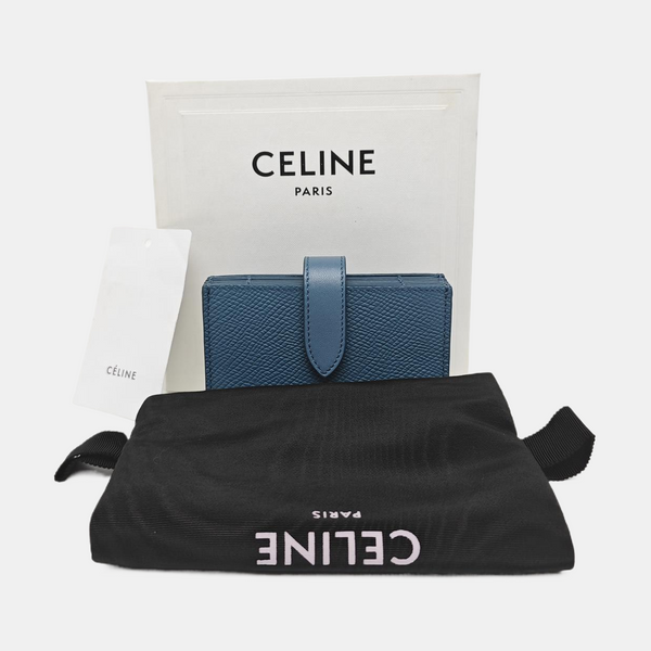 STRAP Calfskin Blue Card Holder