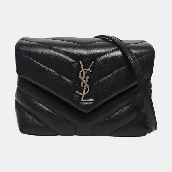 Authenticated pre-owned  LOULOU Extra Small Chevron, Quilted Calfskin Black - Shoulder Bag at Looply