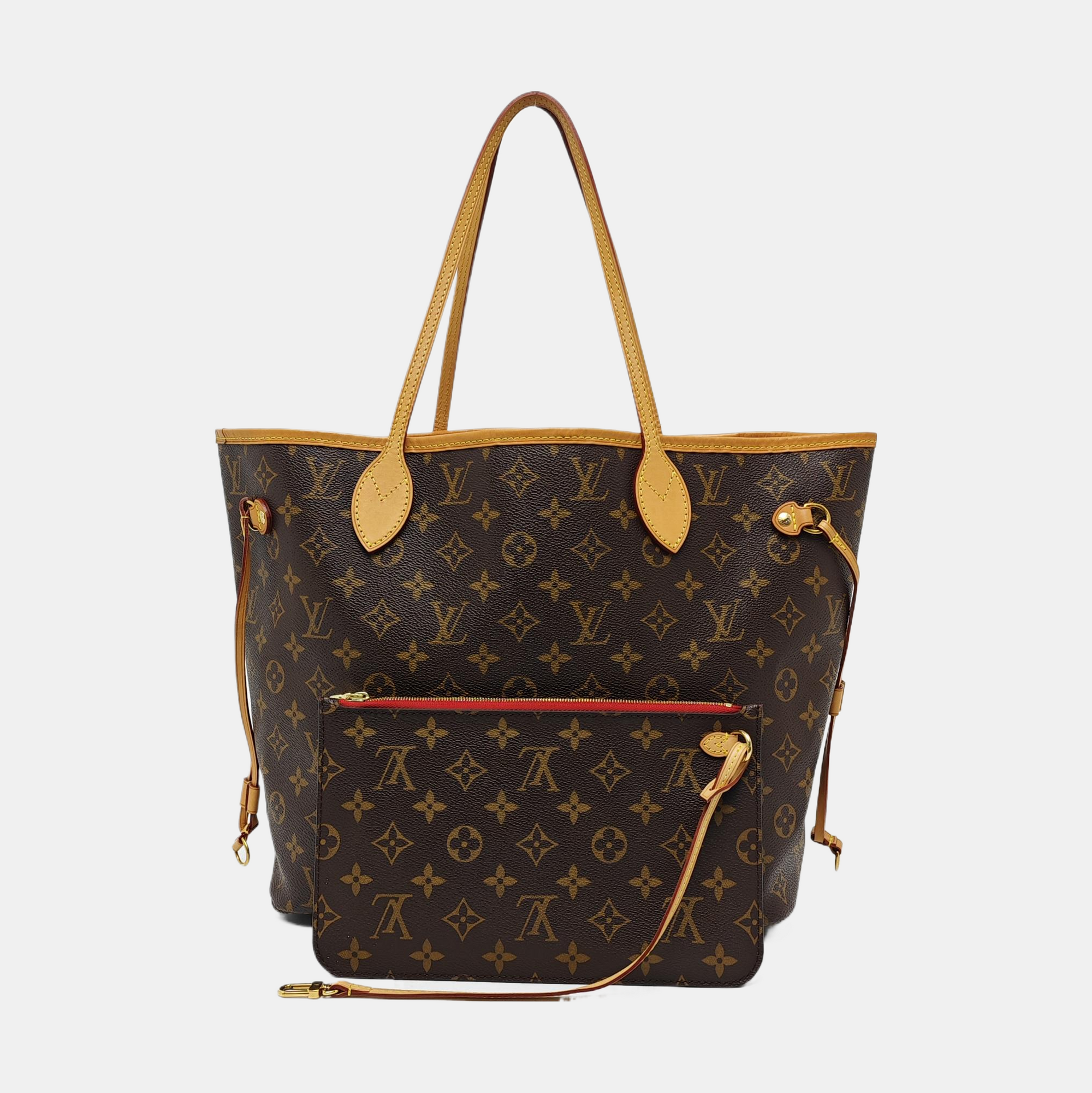 NEVERFULL MM Monogram Coated Canvas Brown