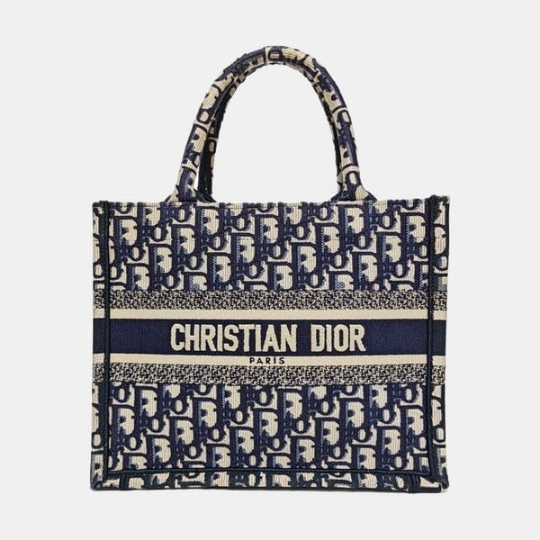 Book Tote Small Oblique Canvas Blue