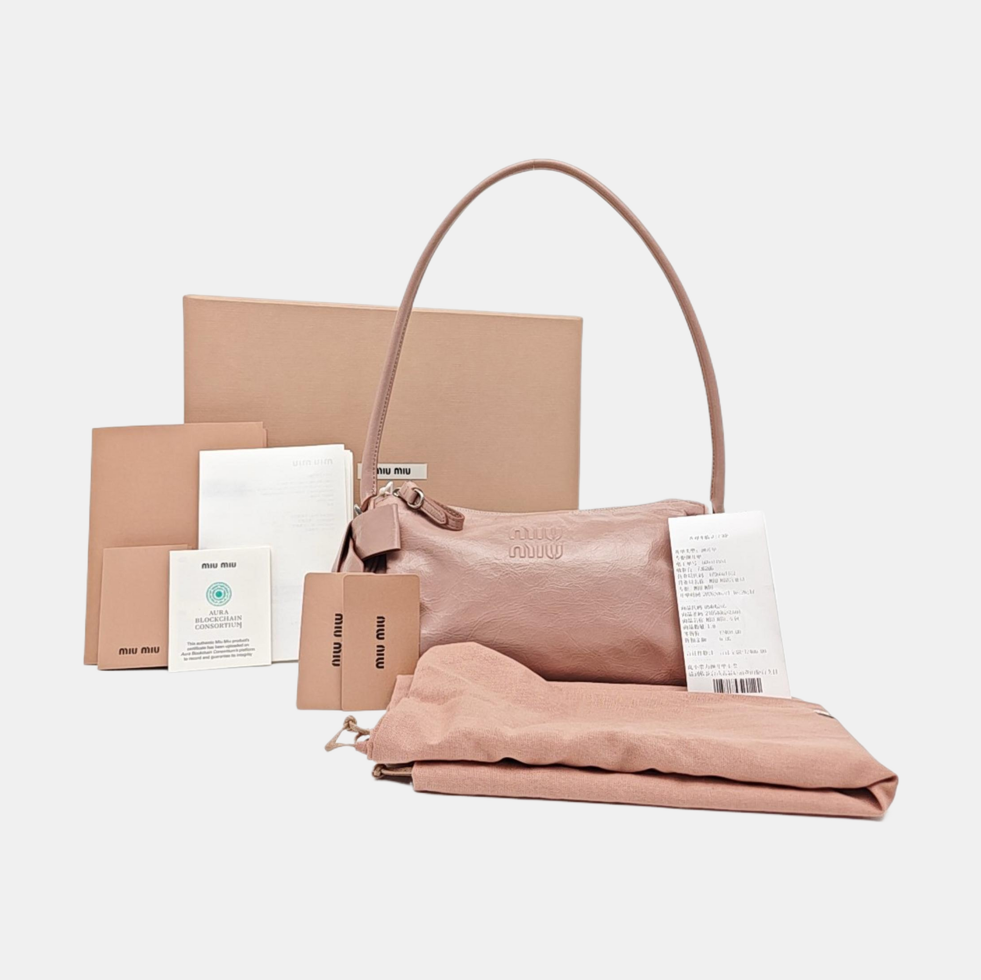 Calfskin Shoulder Bag Pink
