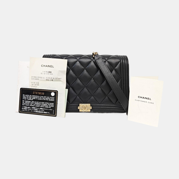 BOY CHANEL Mini Quilted Lambskin Black